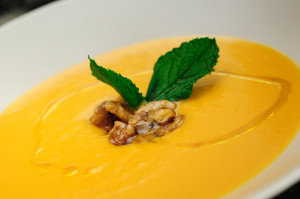 crema calabaza flores gourmet